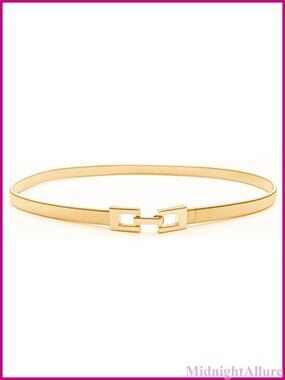 Skinny Metal Waist Belt Elastic Stretch Chain Belt for Women Dress